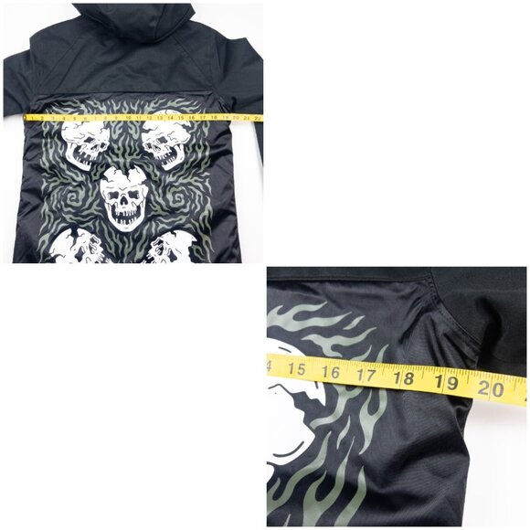 Lurking Class Snowboard Skull Jacket Men's Small Black Green Full Zip Hooded Ski - Picture 16 of 16